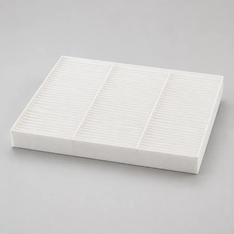 White pleated cabin air filter