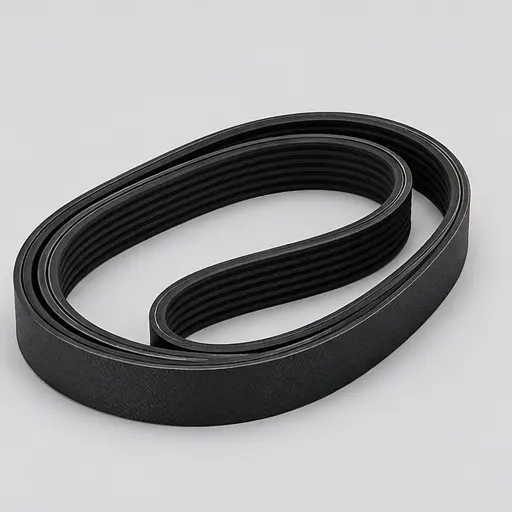 Black automotive serpentine drive belt