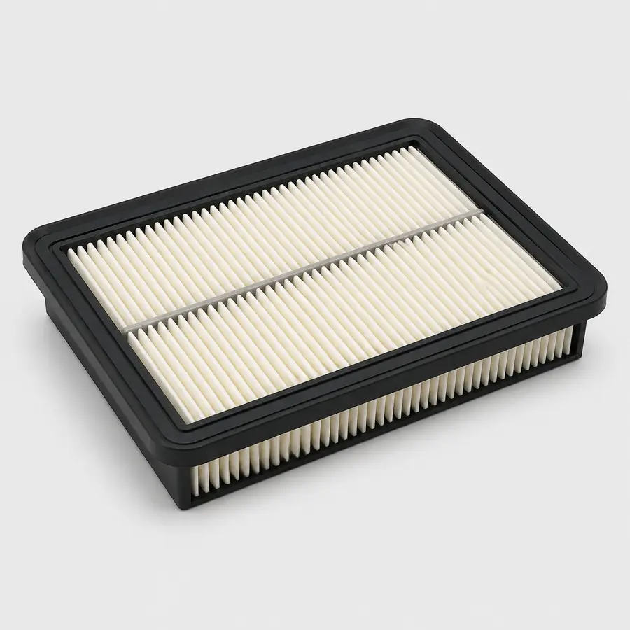 Rectangular pleated engine air filter